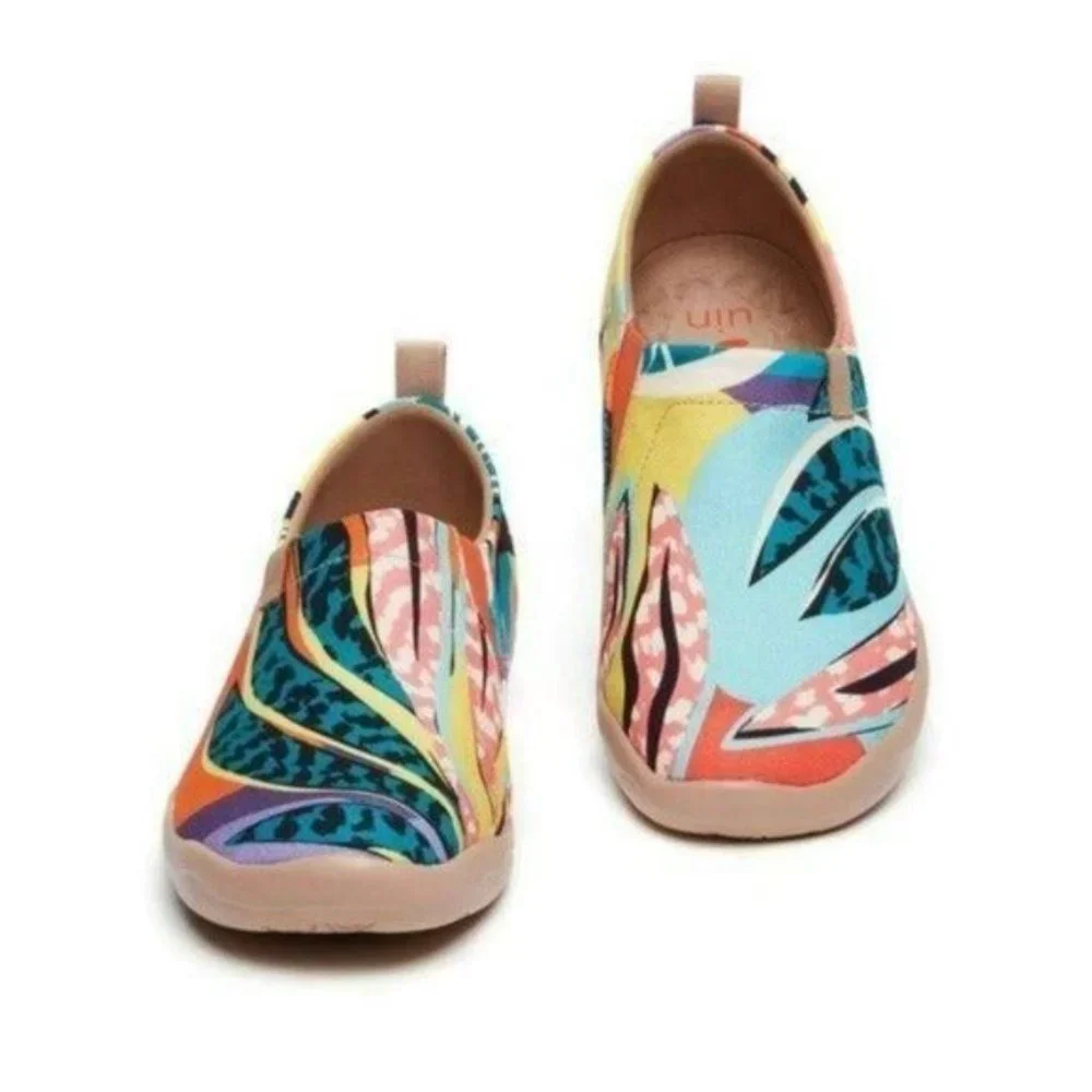 NWT UIN Slip On Colorful Spread of Nature Loafers Comfy Shoes Womens - Picture 8 of 9